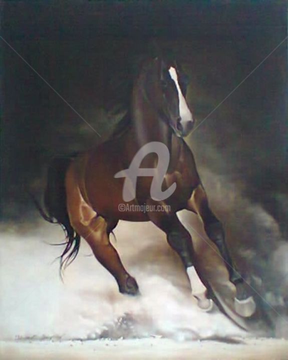 Painting titled "Lusitano" by Volodymyr Melnychuk, Original Artwork, Oil