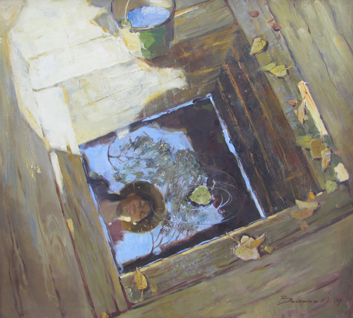 Pittura intitolato "Зеркало души" da Voloshko Karina, Opera d'arte originale, Olio
