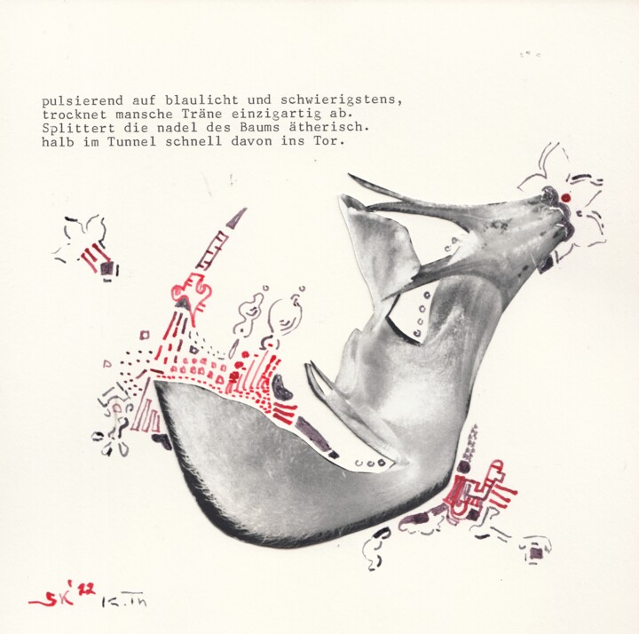 Collagen mit dem Titel "November" von Volumeone, Original-Kunstwerk, Tinte