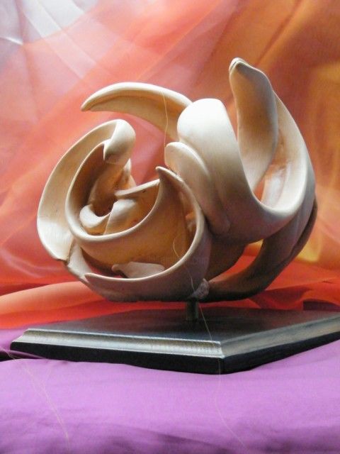Sculpture intitulée "Fleur de vague" par Jean-Paul Taburet, Œuvre d'art originale, Terre cuite