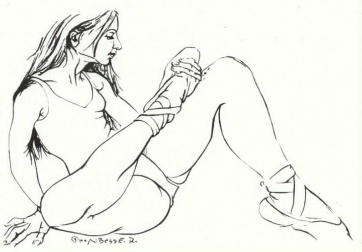 Drawing titled "In der Ballett-Schu…" by E.R.Bess, Original Artwork