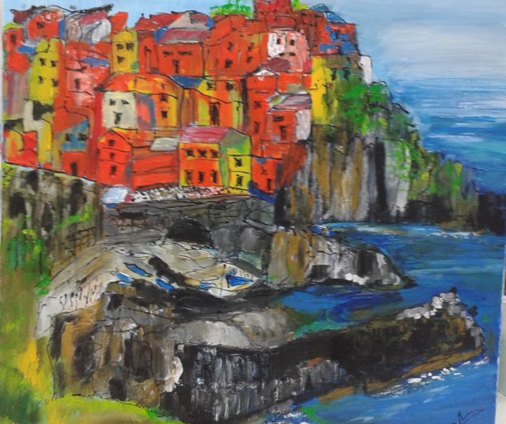 Pintura intitulada "ITALIA MONTEROSSO" por Nicole Moretti, Obras de arte originais