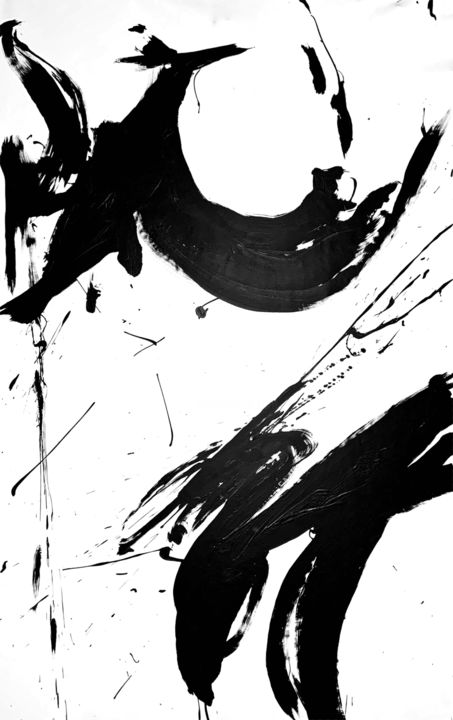 Peinture intitulée "Black 148x" par Viktoriia Dmytriv, Œuvre d'art originale, Acrylique