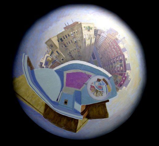 Pintura titulada "Vista desde la terr…" por Vicente Pérez Iborra, Obra de arte original,