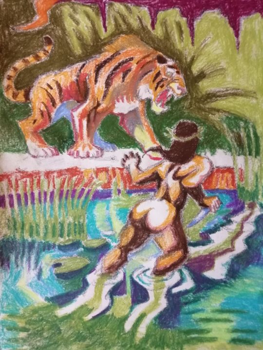 Drawing titled "12" by Rade Vranjkovic, Original Art, Pastel