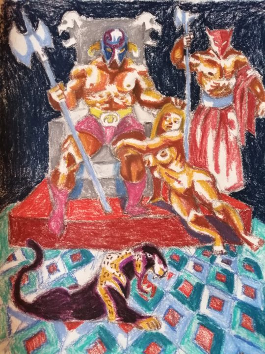 Drawing titled "50" by Rade Vranjkovic, Original Art, Pastel