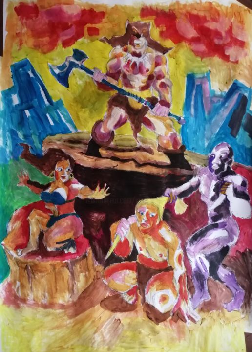 Painting titled "25" by Rade Vranjkovic, Original Art, Tempera