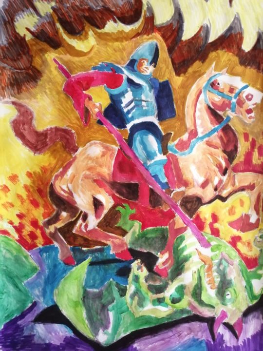 Painting titled "19" by Rade Vranjkovic, Original Art, Tempera