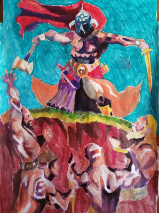 Painting titled "28" by Rade Vranjkovic, Original Art, Tempera