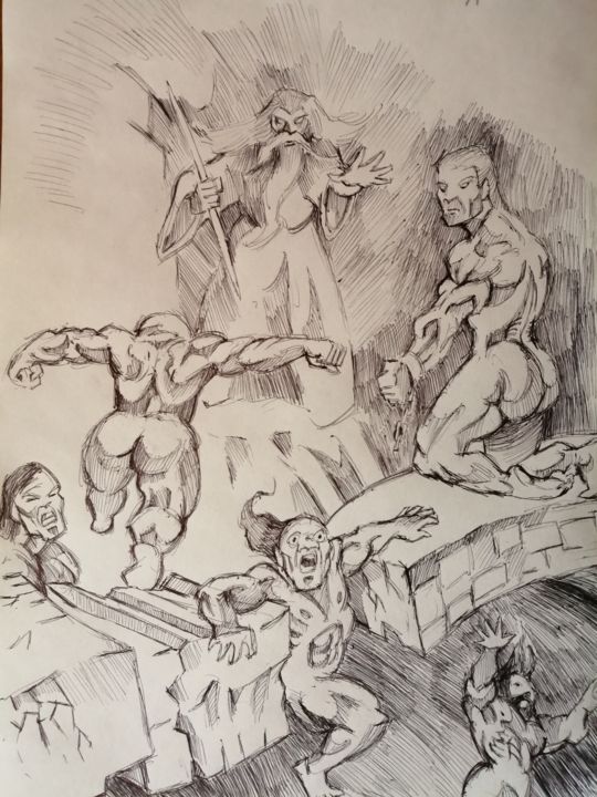 Drawing titled "27" by Rade Vranjkovic, Original Art, Ballpoint pen