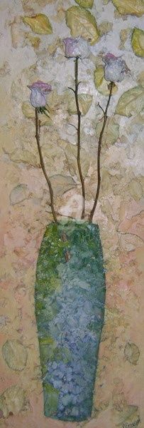 Картина под названием "Розы" - Artvredina, Подлинное произведение искусства, Масло