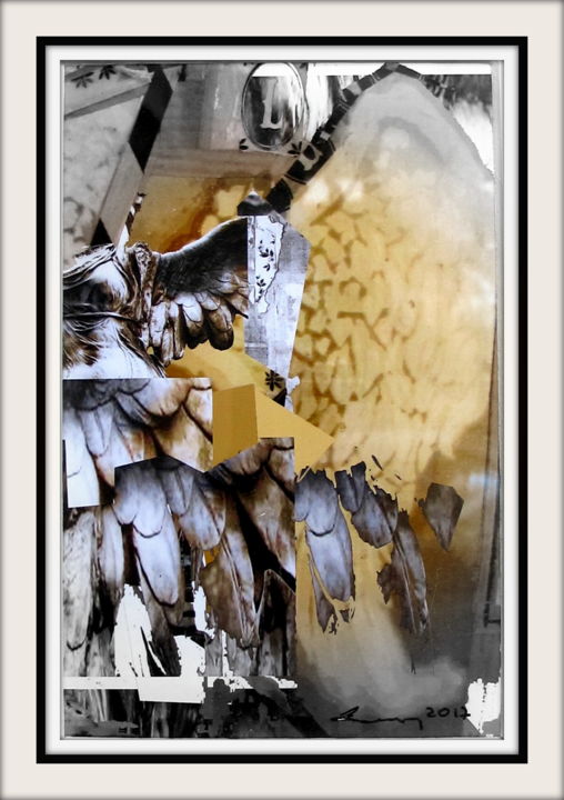 Digital Arts titled "L'ange" by Vroniqu Launay, Original Artwork, Photo Montage