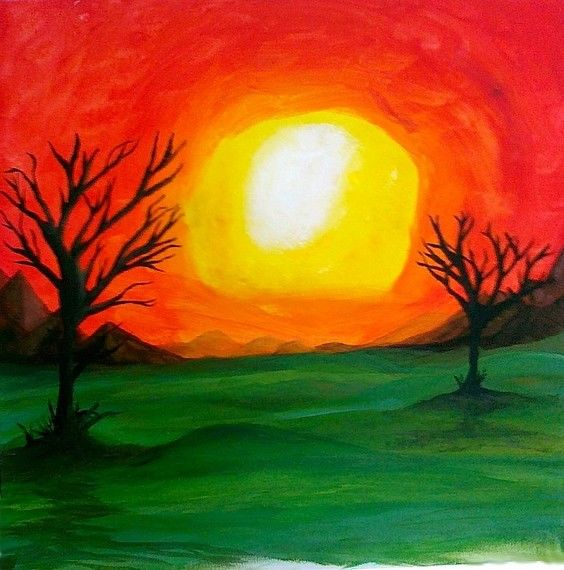 Pintura titulada "Crépuscule" por Ilias Déco Art, Obra de arte original, Acrílico