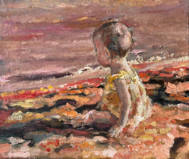 Pintura intitulada "Pink Sunset" por Vsevolod Chistiakov, Obras de arte originais, Óleo