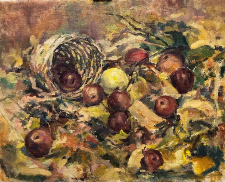 Pittura intitolato "Apple and Autumn St…" da Vsevolod Chistiakov, Opera d'arte originale, Olio