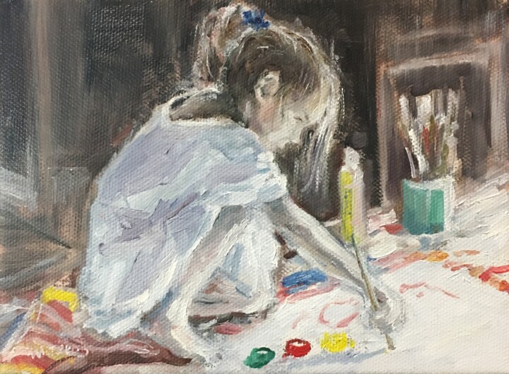 Malarstwo zatytułowany „Young Painter Reali…” autorstwa Vsevolod Chistiakov, Oryginalna praca, Olej