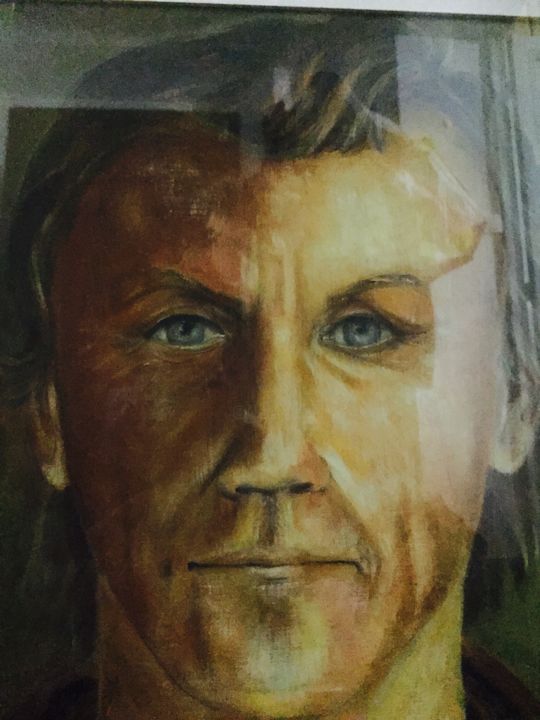 Peinture intitulée "portrait de Horst F…" par Viviane Fasel, Œuvre d'art originale,
