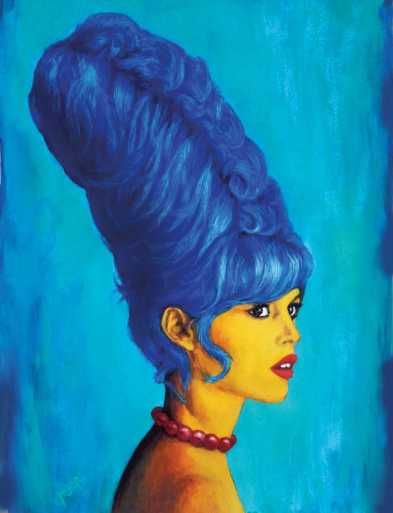 Painting titled "Bridget Marge Simps…" by Vladimir Tyuryaev, Original Artwork, Acrylic