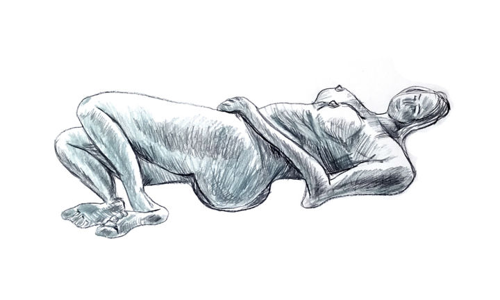 Dibujo titulada "Drawing on someone…" por Vladimir Tyuryaev, Obra de arte original, Lápiz