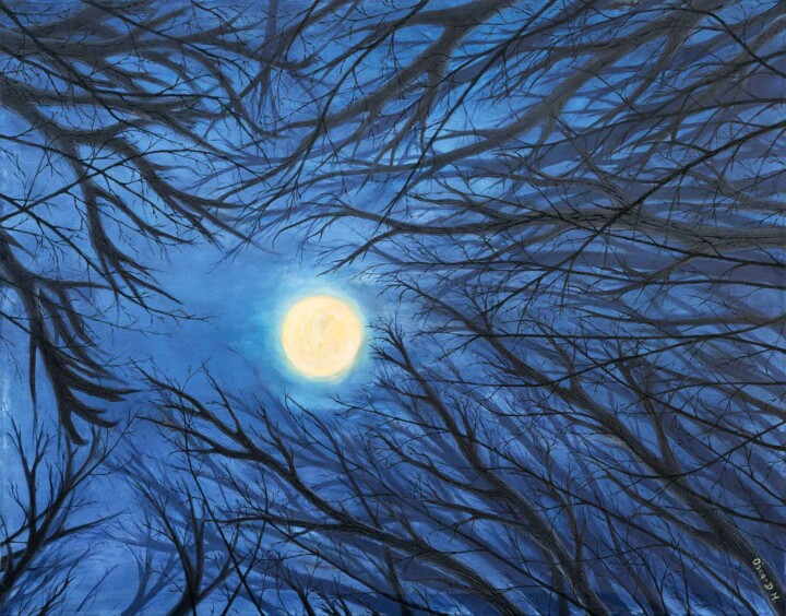 Peinture intitulée "Bosque en Noviembre" par Vuhed, Œuvre d'art originale, Acrylique