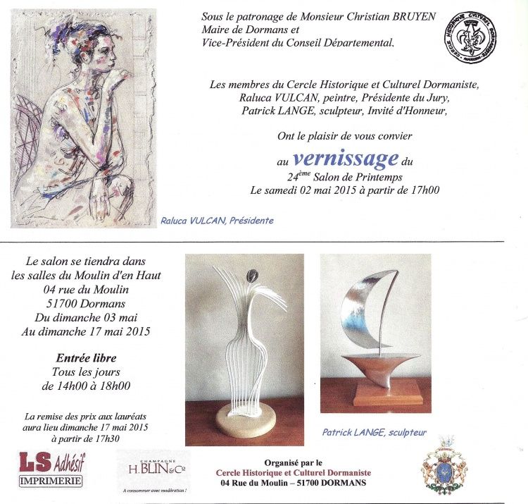 Dormans, Raluca Vulcan, Salon, exposition, 2 avril, 3 avril, peinture, sculpture, evenement