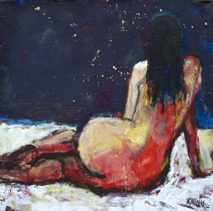 Картина под названием "look-at-the-stars-5…" - Vytautas Kaunas, Подлинное произведение искусства, Масло