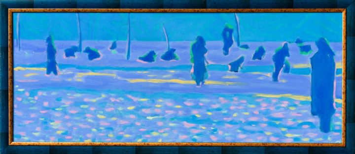 Malarstwo zatytułowany „dusk over the plain” autorstwa Aleksandra Wójcicka, Oryginalna praca, Olej Zamontowany na Panel drew…