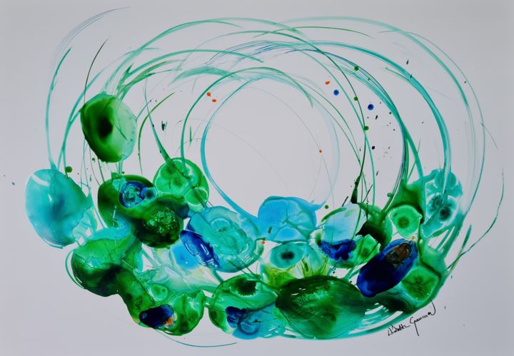 Painting titled "Flow 14" by Wioletta Gancarz, Original Artwork, Acrylic