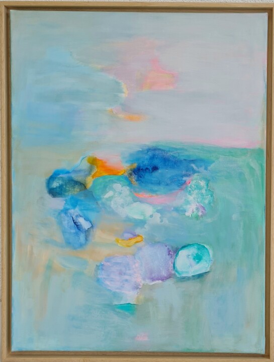 Painting titled "Summer Breeze" by Wioletta Gancarz, Original Artwork, Acrylic Mounted on Wood Stretcher frame