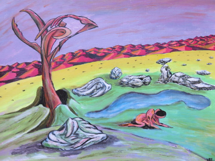Painting titled "Rainbow art painting" by Wabyanko, Original Artwork, Acrylic