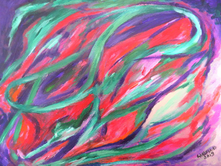 Malerei mit dem Titel "Abstraction July" von Wabyanko, Original-Kunstwerk, Acryl