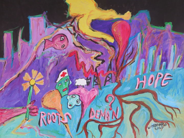 Pintura titulada "Roots hope tomorrow" por Wabyanko, Obra de arte original, Acrílico