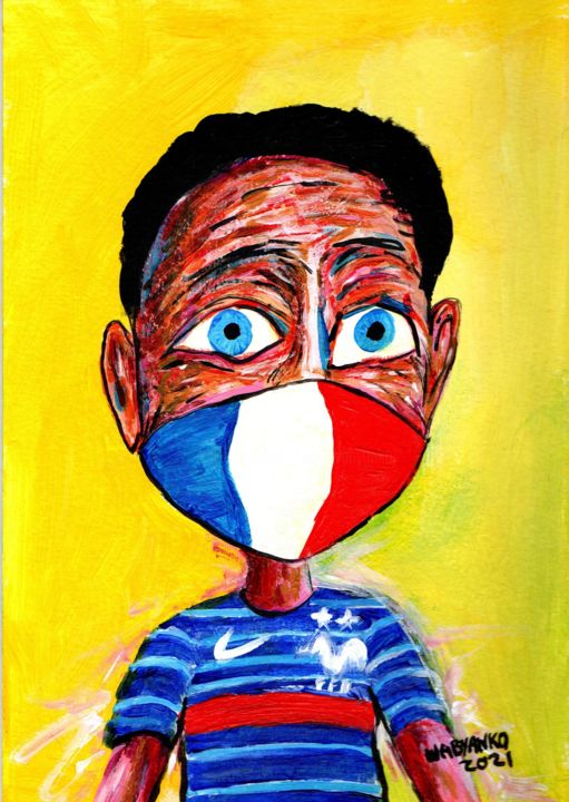 Painting titled "Euro 2021 France Po…" by Wabyanko, Original Artwork, Acrylic