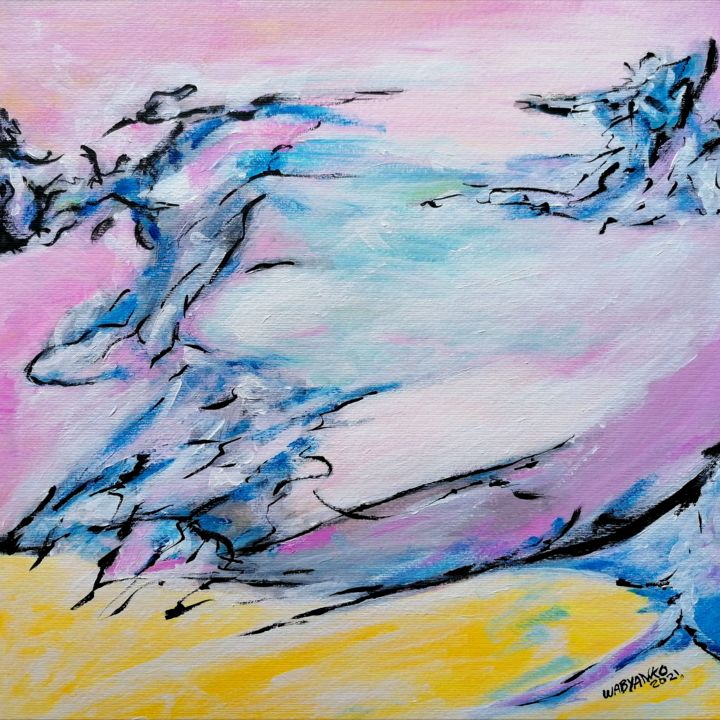 Картина под названием "September abstracti…" - Wabyanko, Подлинное произведение искусства, Акрил