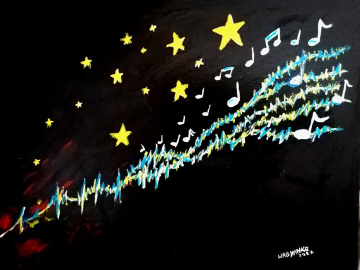 Painting titled "Eurovision 2022 Ukr…" by Wabyanko, Original Artwork, Acrylic