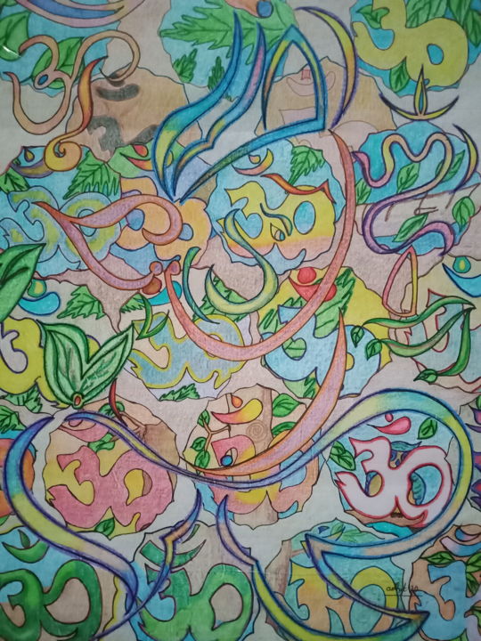 Dessin intitulée "Ganesha" par Adhipateyya Khanti Herry Sofyadi, Œuvre d'art originale, Crayon