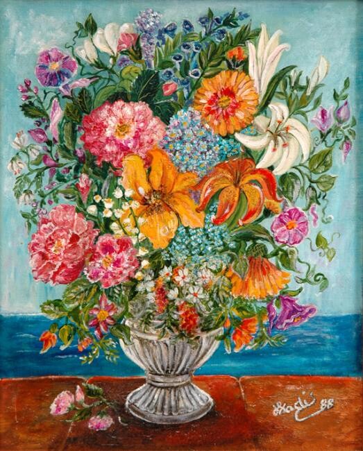 Painting titled "bouquet italien" by Wadislava Dedoncker (Wadis), Original Artwork