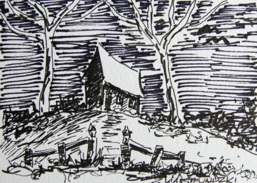 Drawing titled "HAUNTED HOUSE" by Zbigniew Waksmundzki, Original Artwork, Other