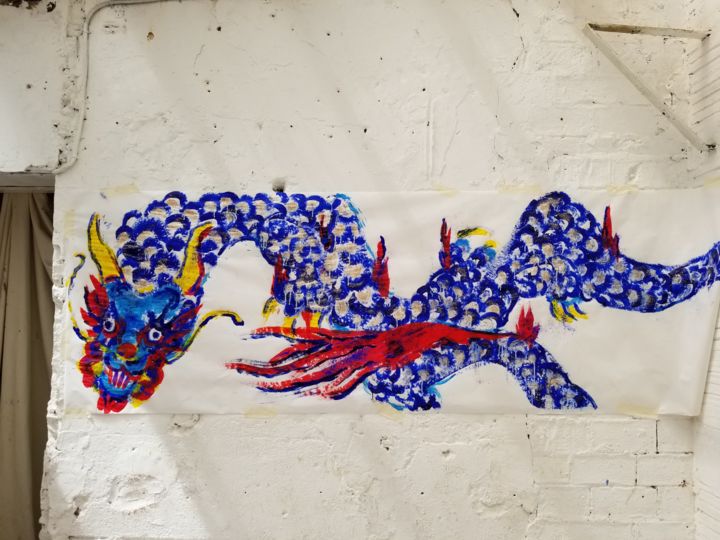 Pittura intitolato "The Dragon" da Yuk Wa Yu, Opera d'arte originale, Acrilico