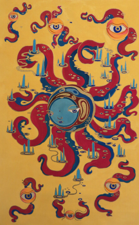 Картина под названием "Utopus City" - Yuk Wa Yu, Подлинное произведение искусства, Акрил