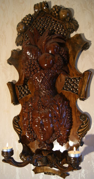 Skulptur mit dem Titel "African WoodWoman" von Waldemar Engelowski, Original-Kunstwerk, Holz