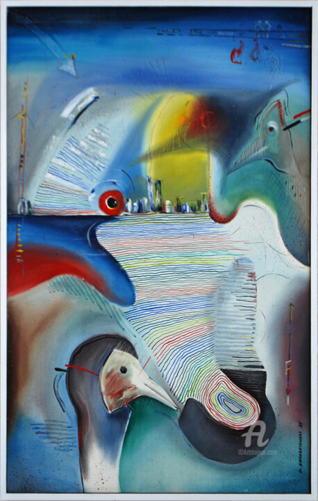 Malerei mit dem Titel "w-kondratowski-1995…" von Waldemar Kondratowski, Original-Kunstwerk, Öl