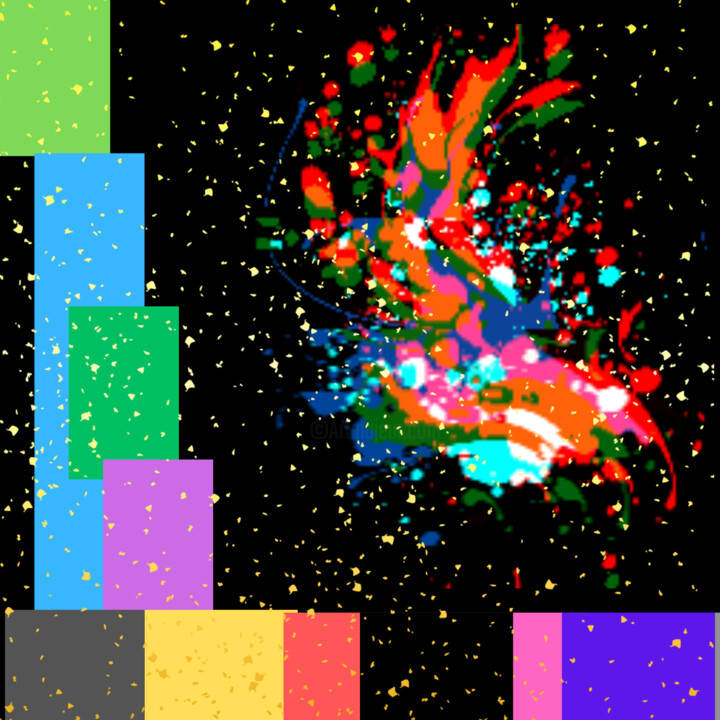 Digitale Kunst mit dem Titel "Colorful art steps…" von Waldemir Espíndola, Original-Kunstwerk, Digitale Collage