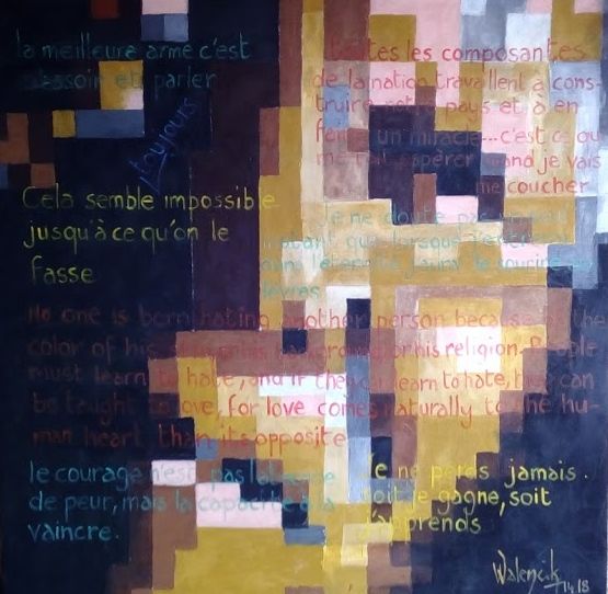 Peinture intitulée "mandela-toile.jpg" par Marc Walencik, Œuvre d'art originale, Acrylique