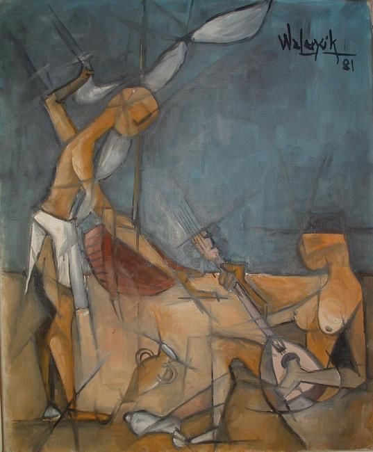 Pintura intitulada "Le pêcheur catalan…" por Marc Walencik, Obras de arte originais, Óleo
