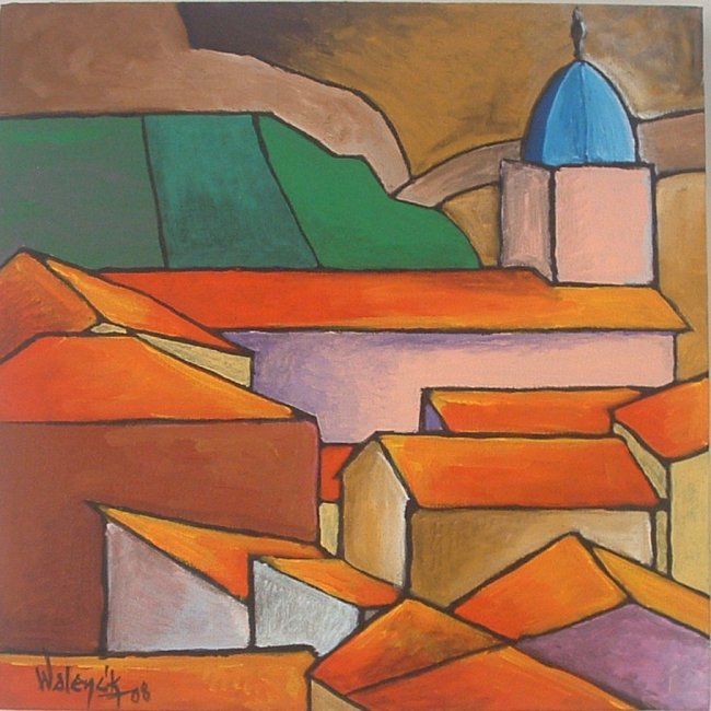 Painting titled "Toits de Port Vendr…" by Marc Walencik, Original Artwork