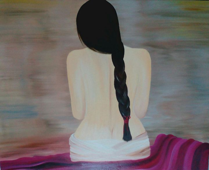 Painting titled "odalisque.jpg" by Anissa Chaabane, Original Artwork, Oil