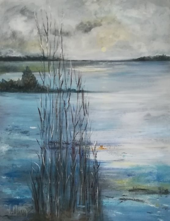 绘画 标题为“The lake” 由Valérie Morin, 原创艺术品, 丙烯