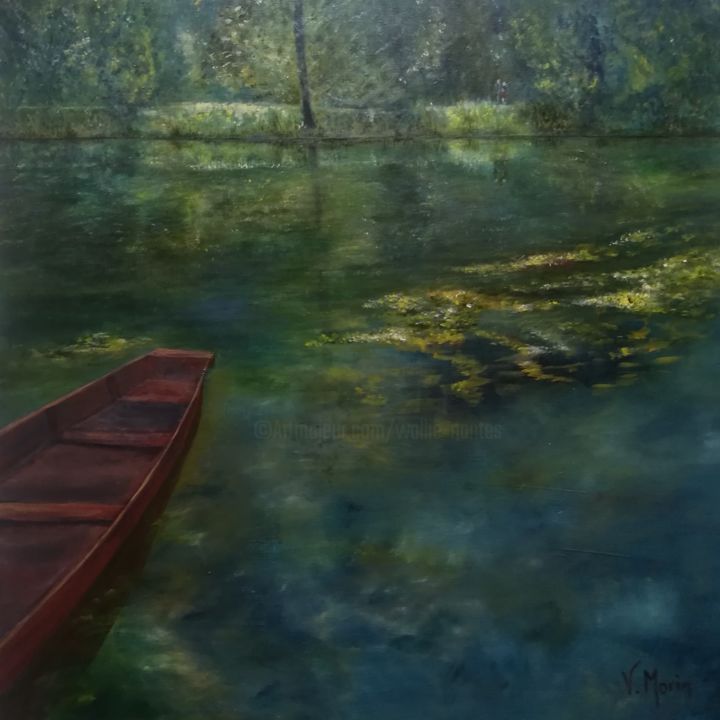 Painting titled "La Sèvre à Magné" by Valérie Morin, Original Artwork, Acrylic