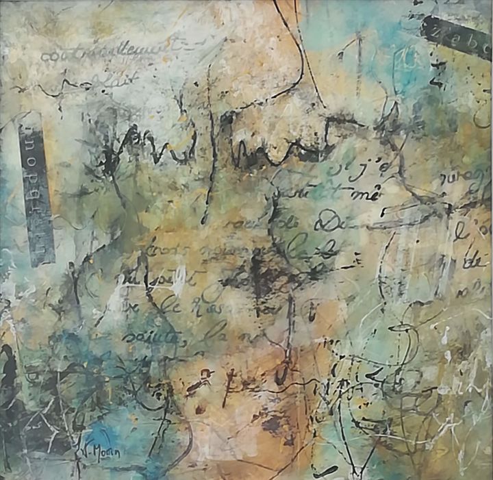 Malarstwo zatytułowany „Letters” autorstwa Valérie Morin, Oryginalna praca, Akryl